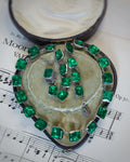 Antique Georgian Emerald Paste Rivière Necklace in Silver