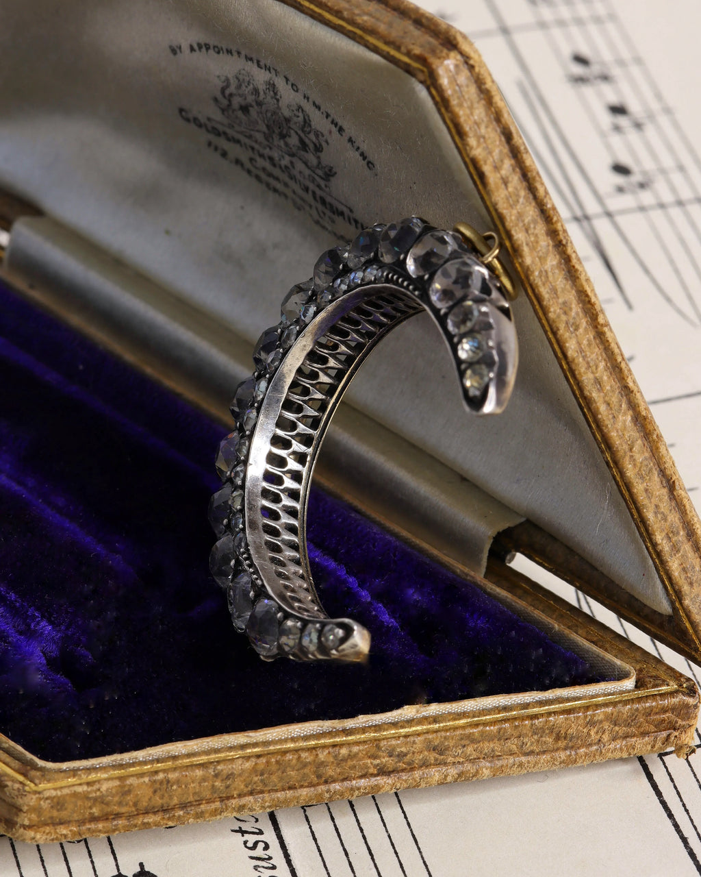 Victorian Silver Crescent Moon Paste Charm