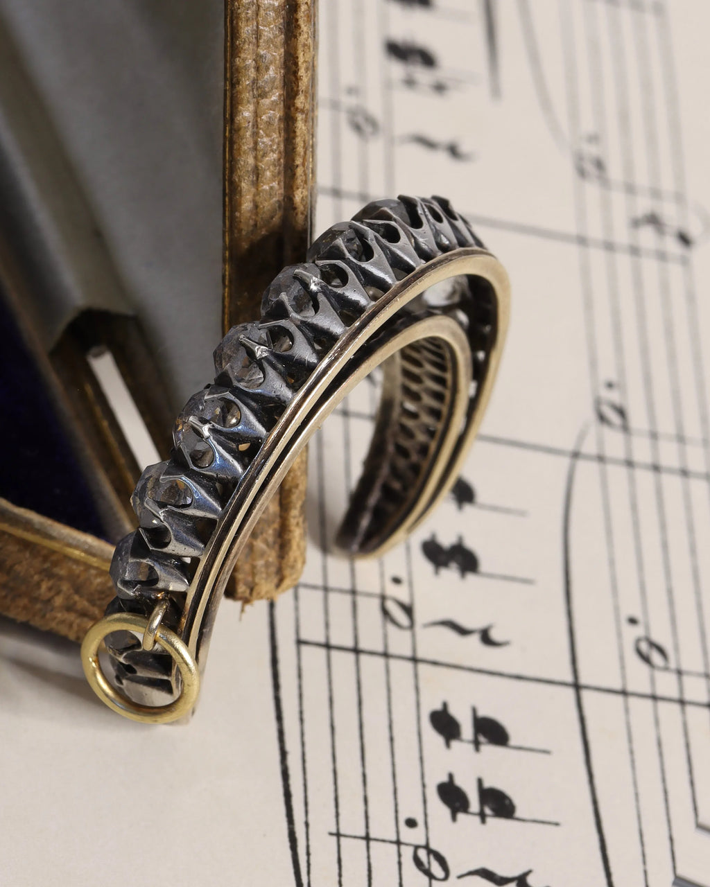 Victorian Silver Crescent Moon Paste Charm