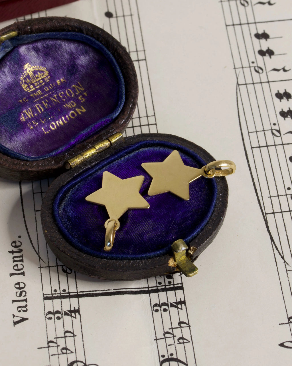 Two Vintage 18ct Gold Star Charms
