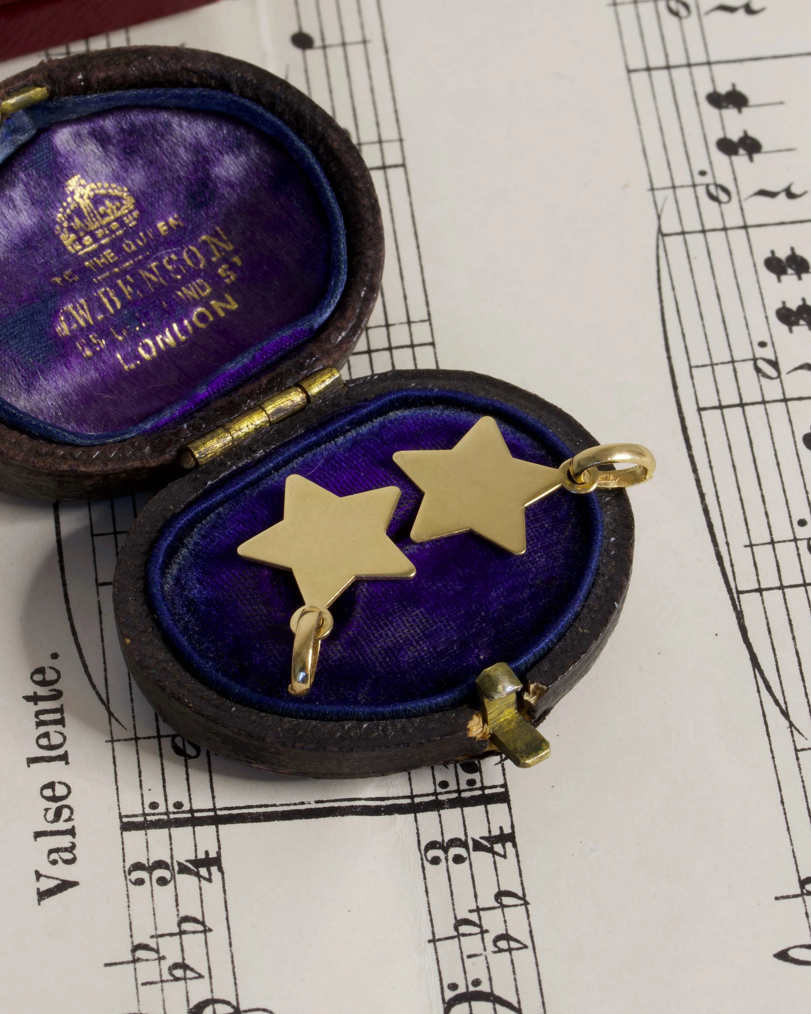 Two Vintage 18ct Gold Star Charms