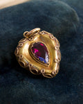 Victorian 14ct Gold Almandine Garnet Locket Pendant