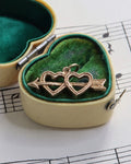 Vintage 9ct Gold Double Heart & Arrow Charm
