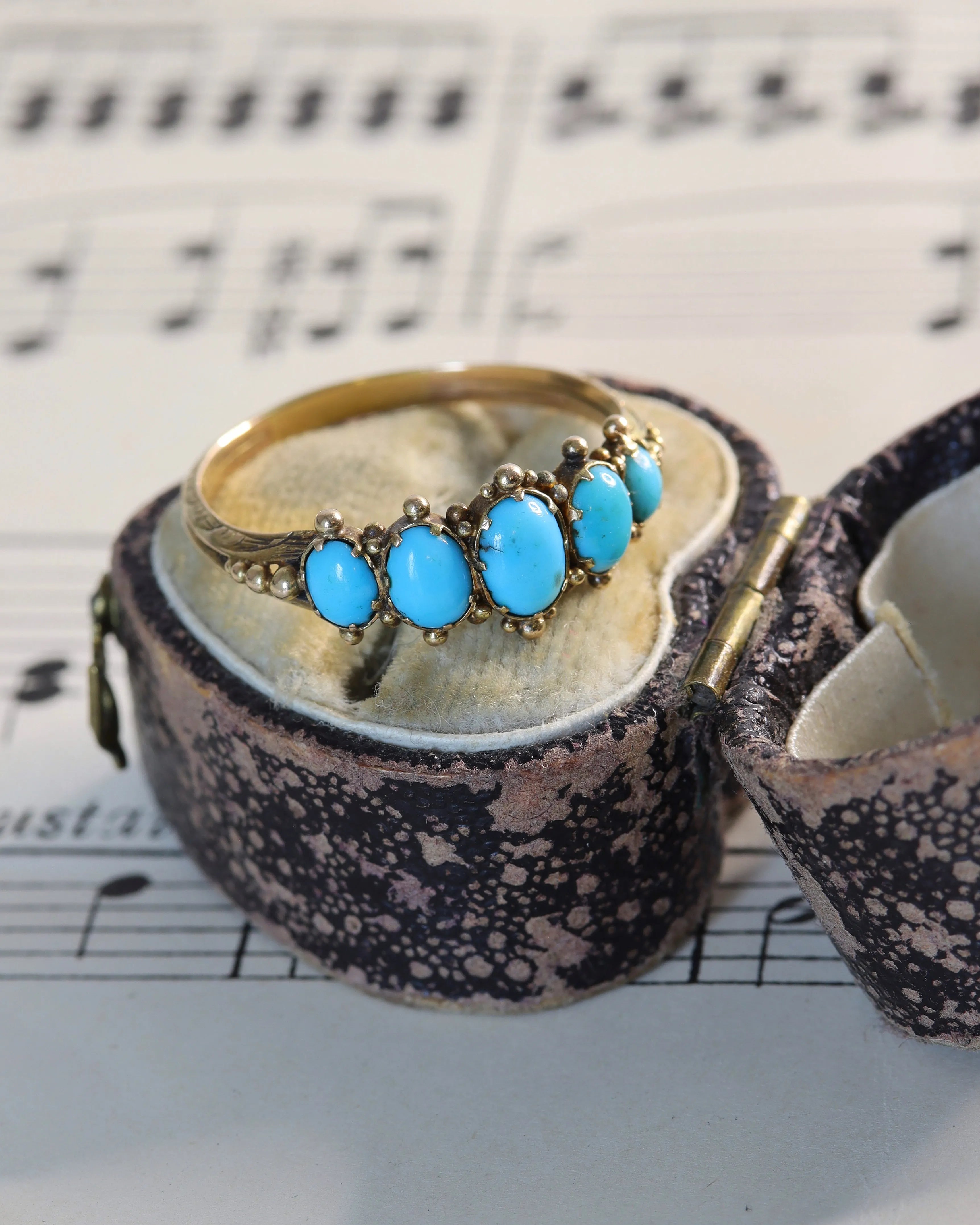 Antique Georgian Turquoise Five Stone Ring