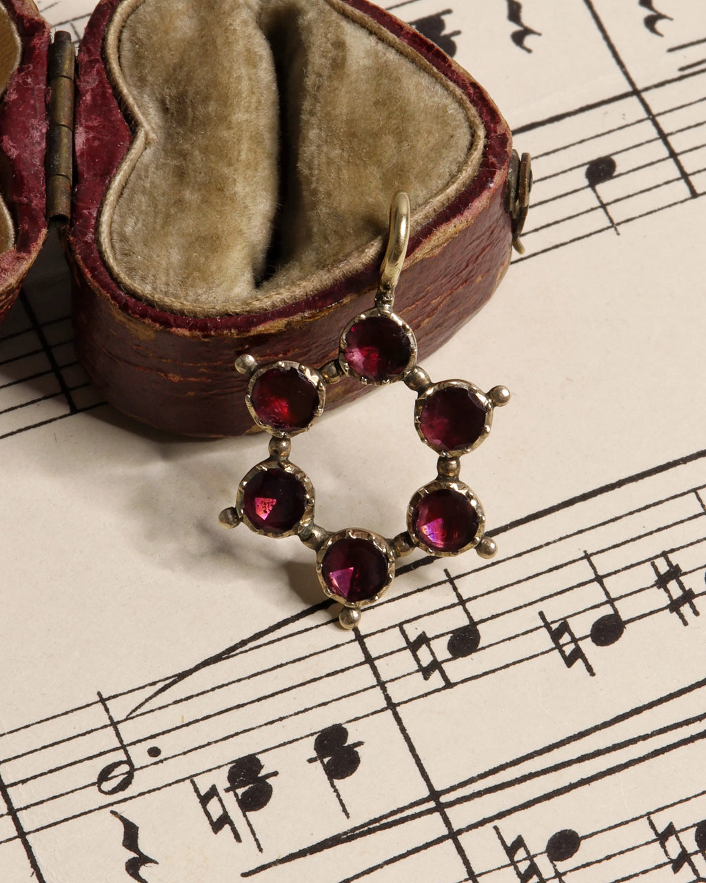 Antique Georgian Flat Cut Garnet Star Pendant