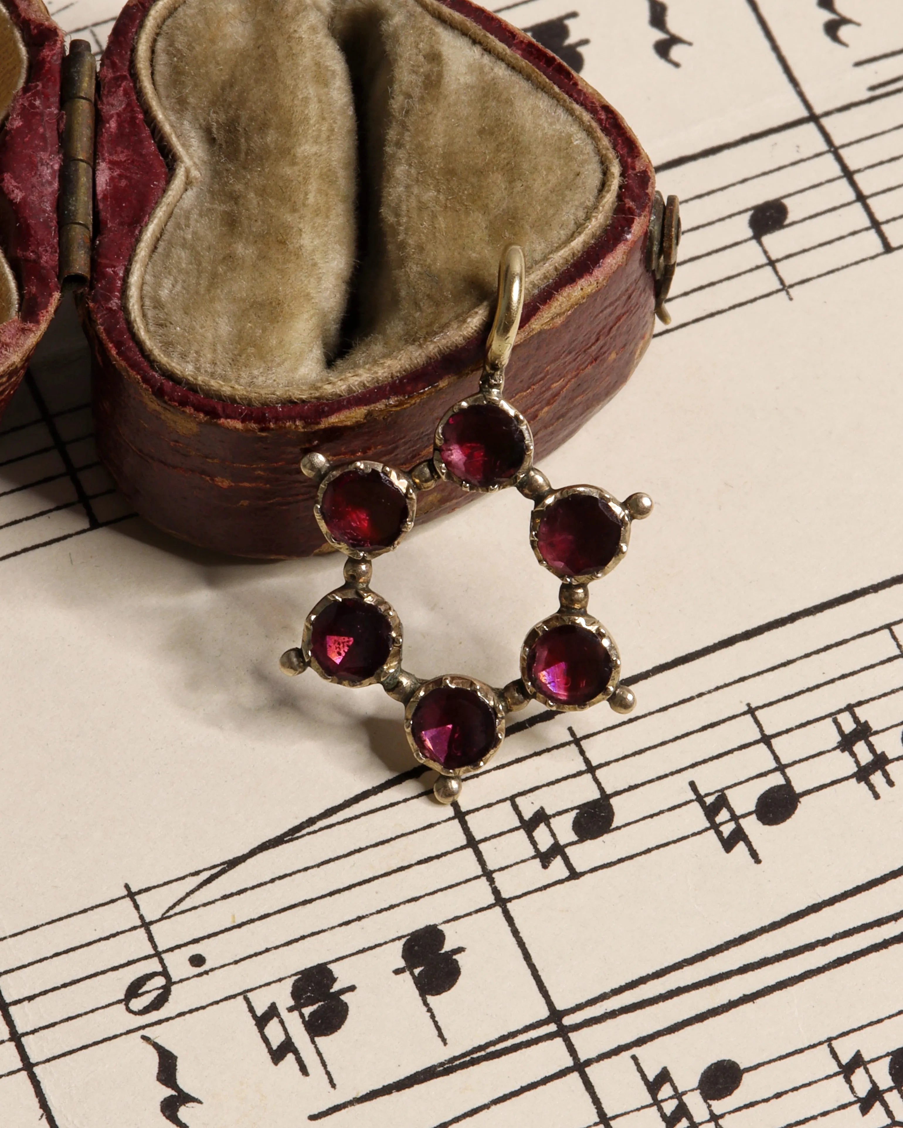 Antique Georgian Flat Cut Garnet Star Pendant