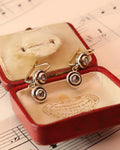 Antique Diamond Drop Earrings in Silver & 14ct Gold