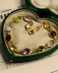 Vintage 18ct Gold Multi-Gemstone Harlequin Bracelet