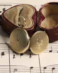 Victorian 9ct Floral Engraved Portrait Locket