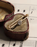 Edwardian 14ct Gold & Old-Cut Diamond Pin