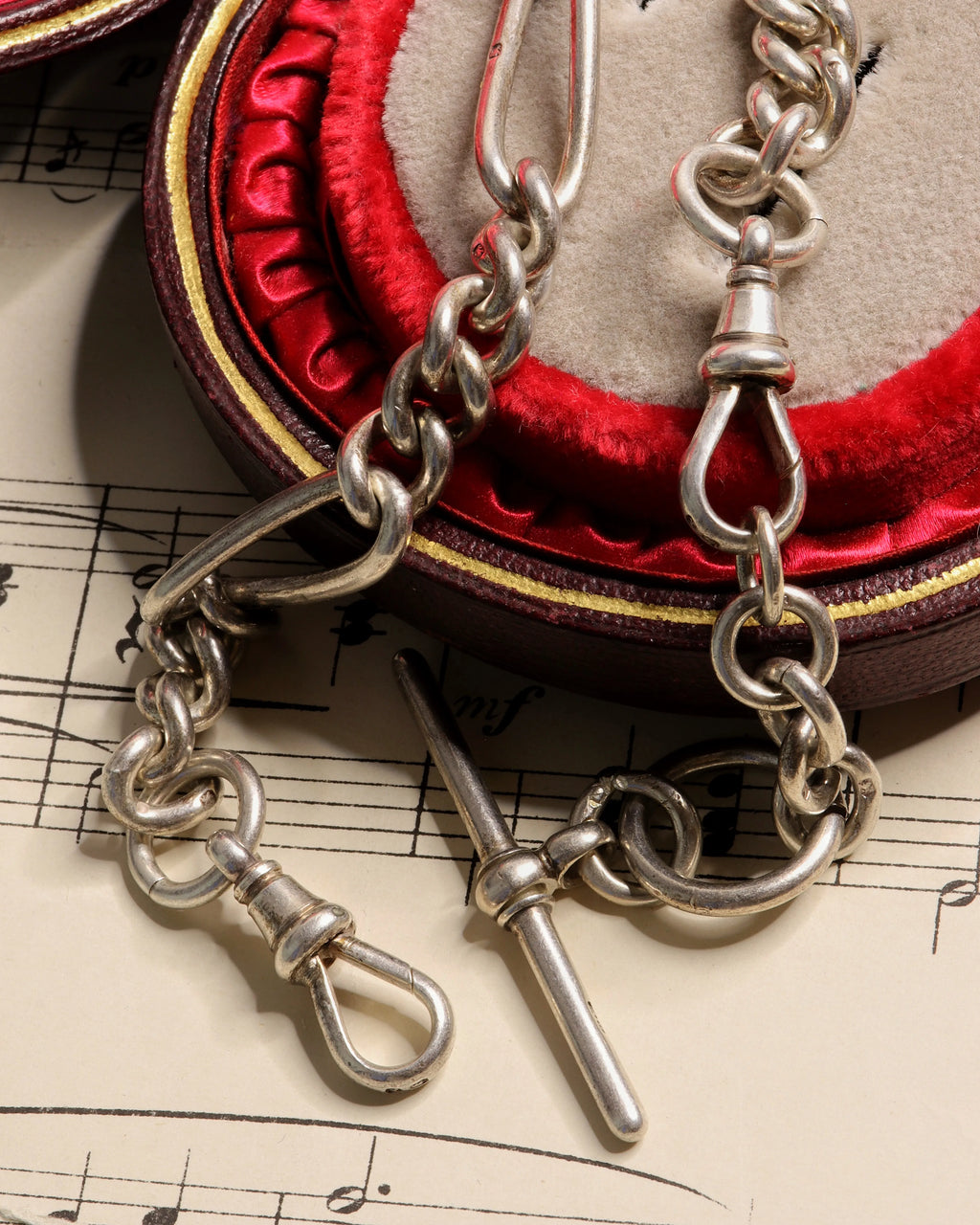 Victorian Silver T-Bar Chain with Extra Links