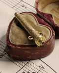 Antique 9ct Gold French Needle Case With Vauxhall Glass Detail
