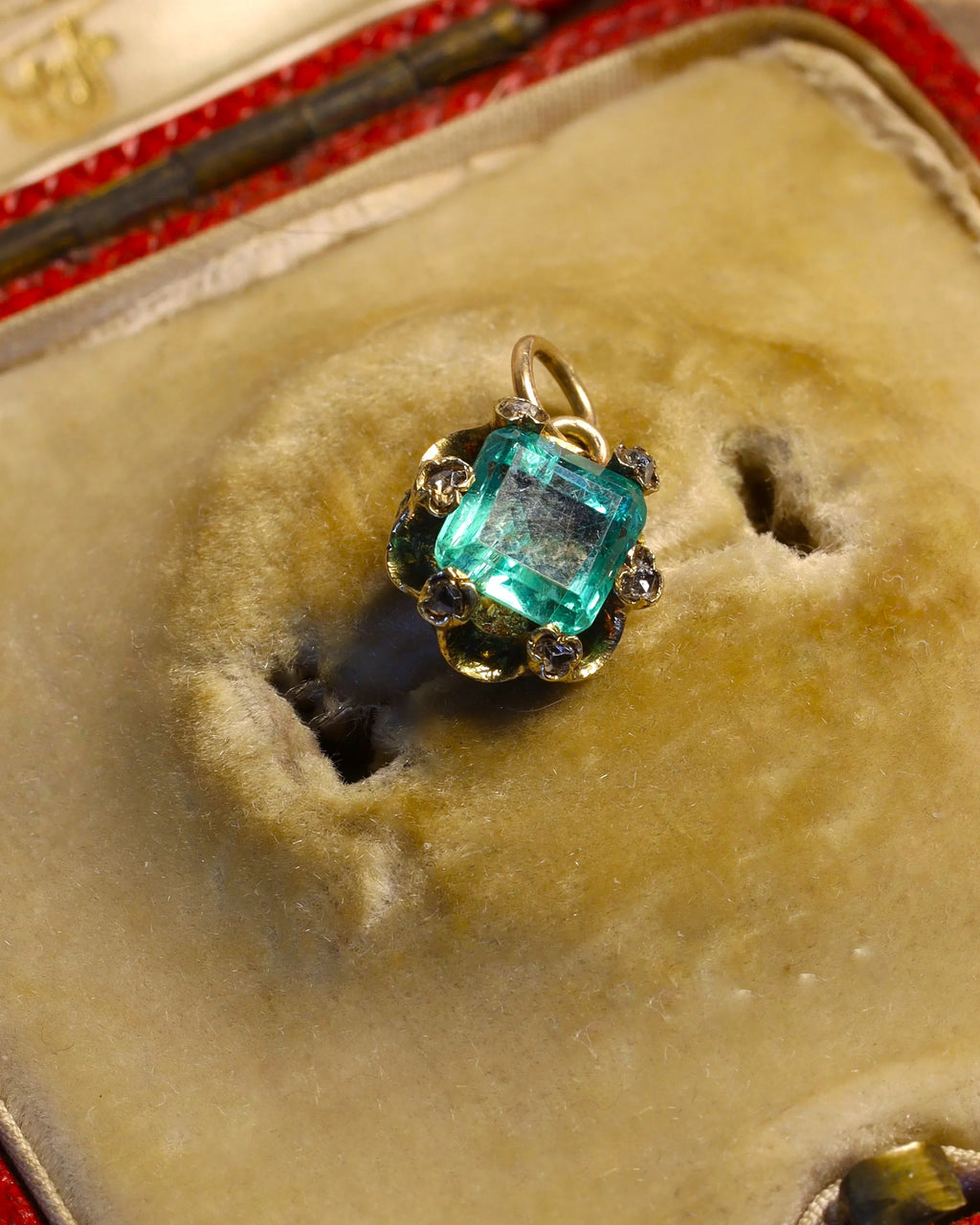 Antique Colombian Emerald Charm