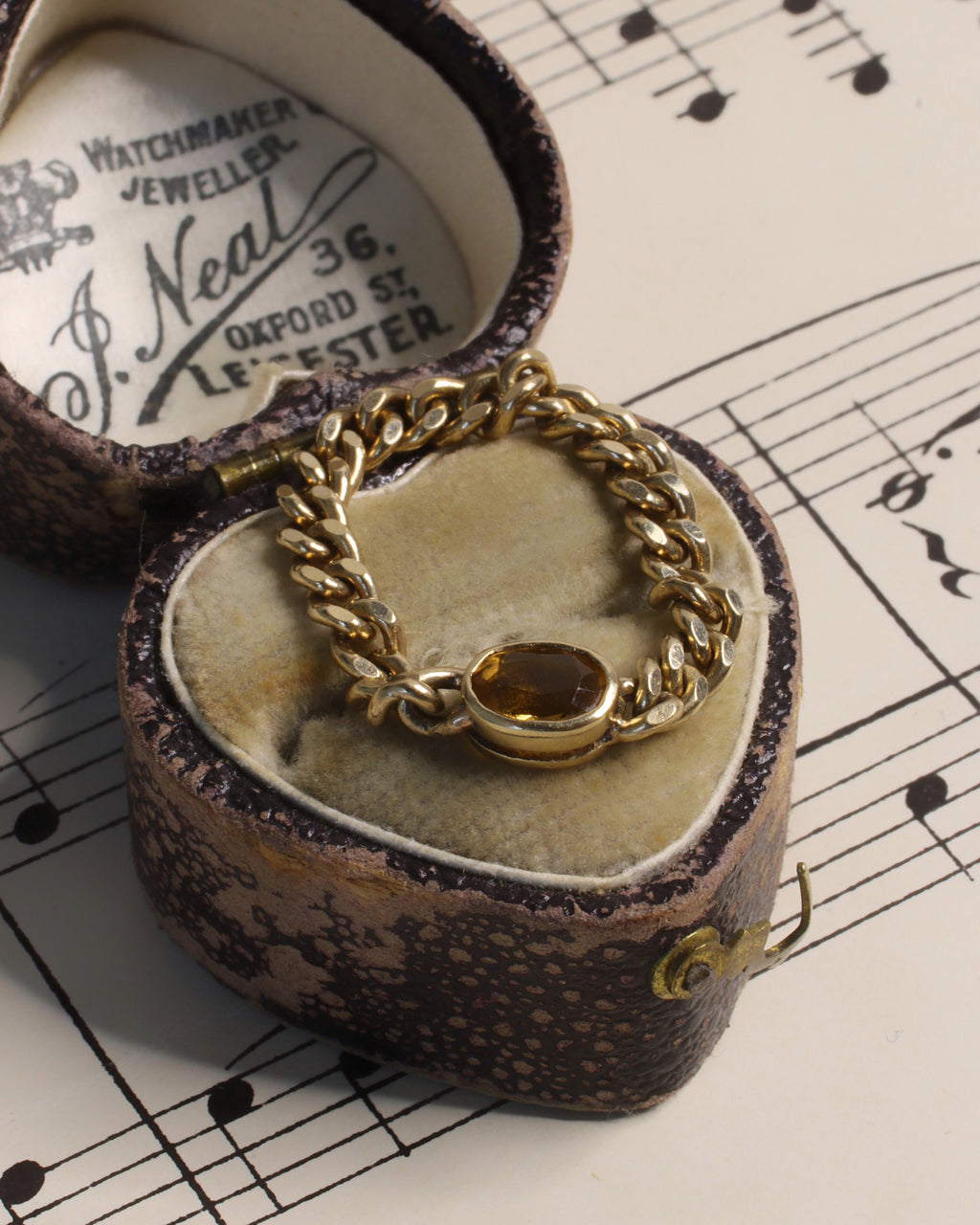 Citrine Chunky Curb Chain Ring