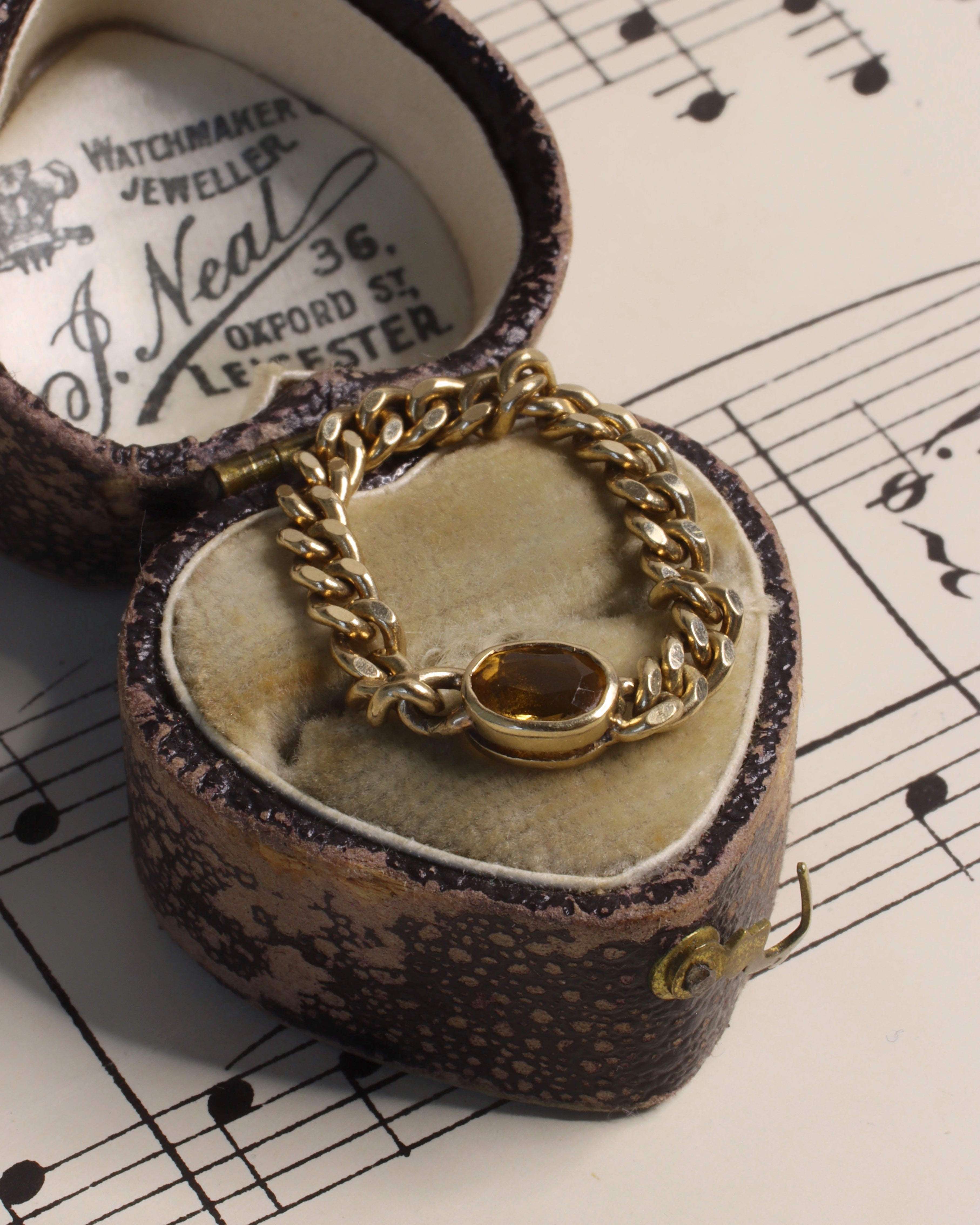 Citrine Chunky Curb Chain Ring