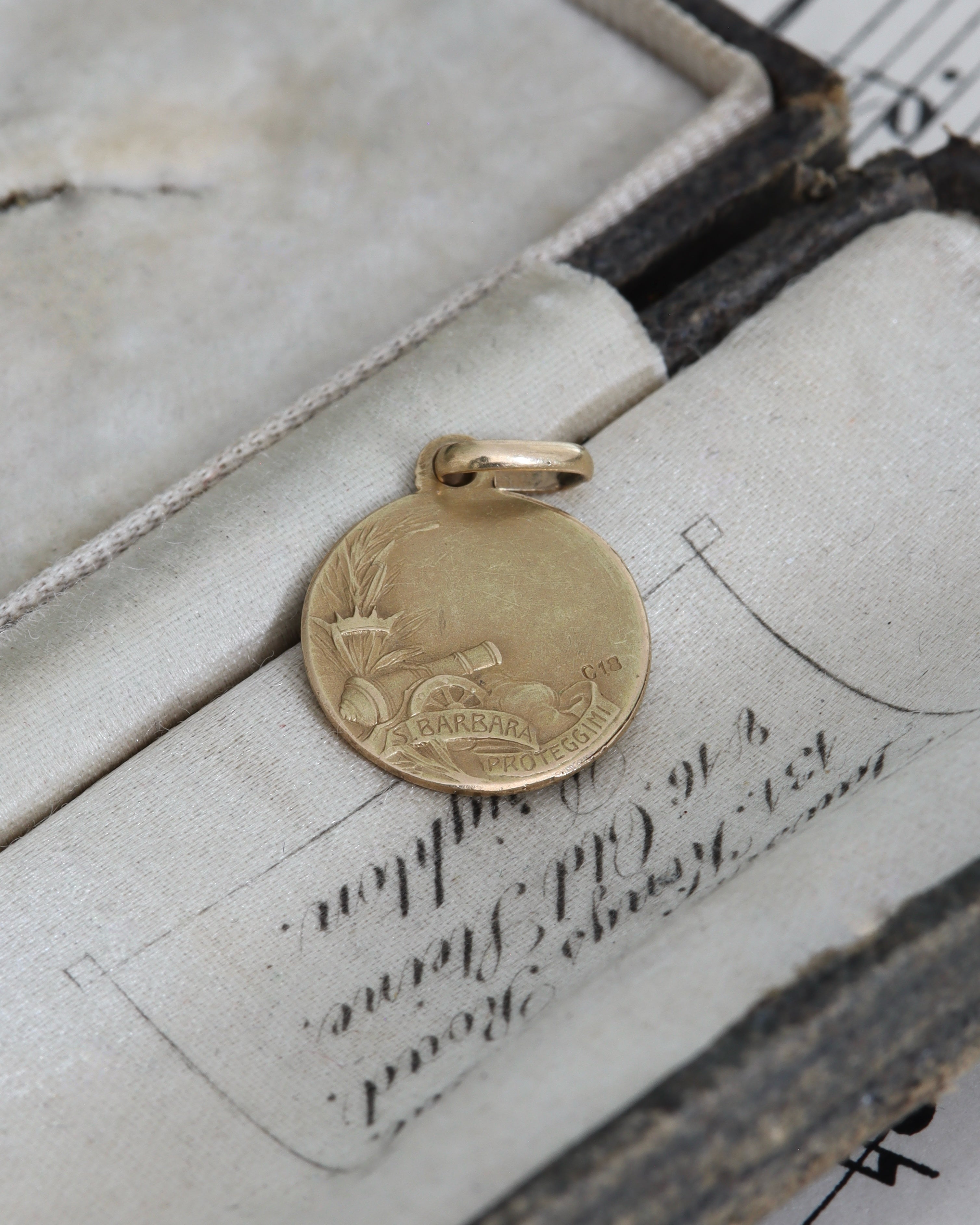 Edwardian 18ct Italian St. Barbara Charm