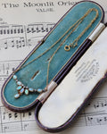 Antique Edwardian Portuguese 19.2ct Gold Opal & Diamond Fringe Necklace