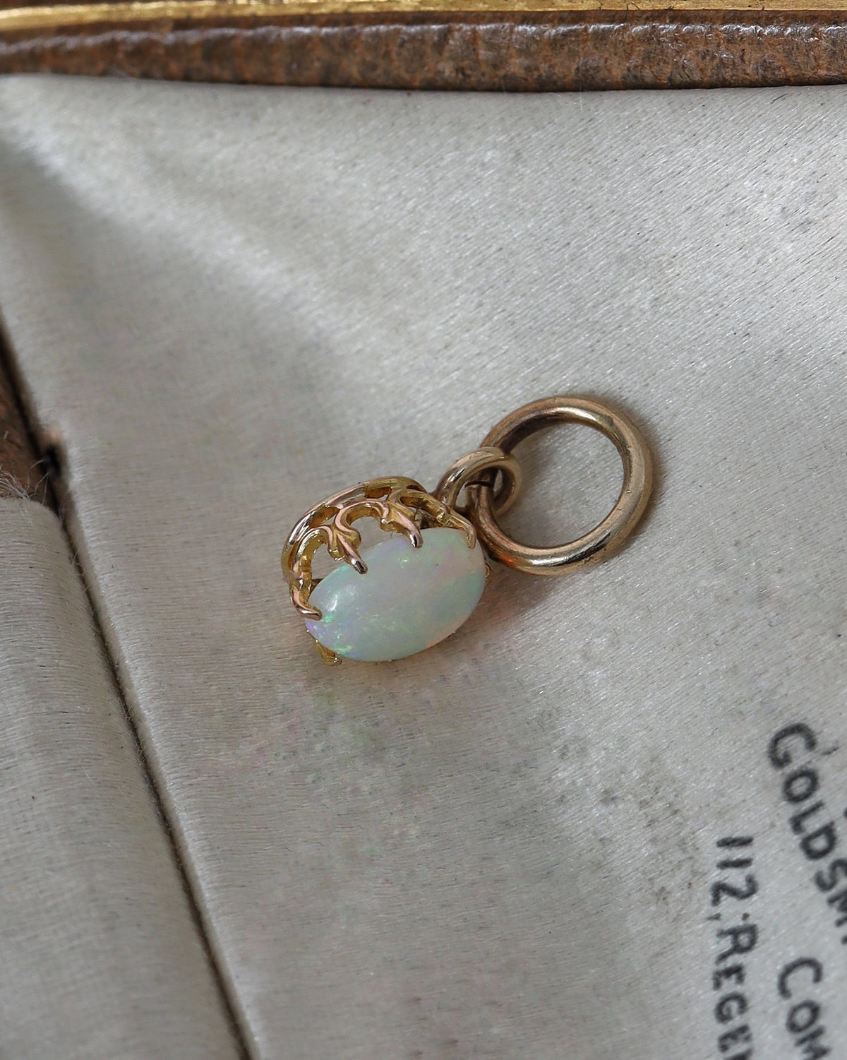 Two Tiny Victorian Opal Charms in 9ct Yellow Gold Settings