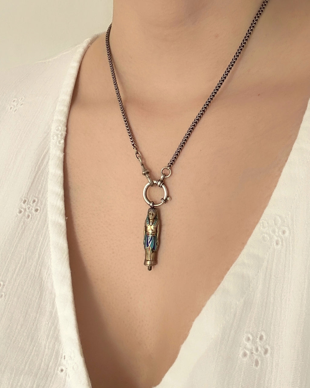 Art Deco Silver & Enamel Sarcophagus Propelling Pencil Charm