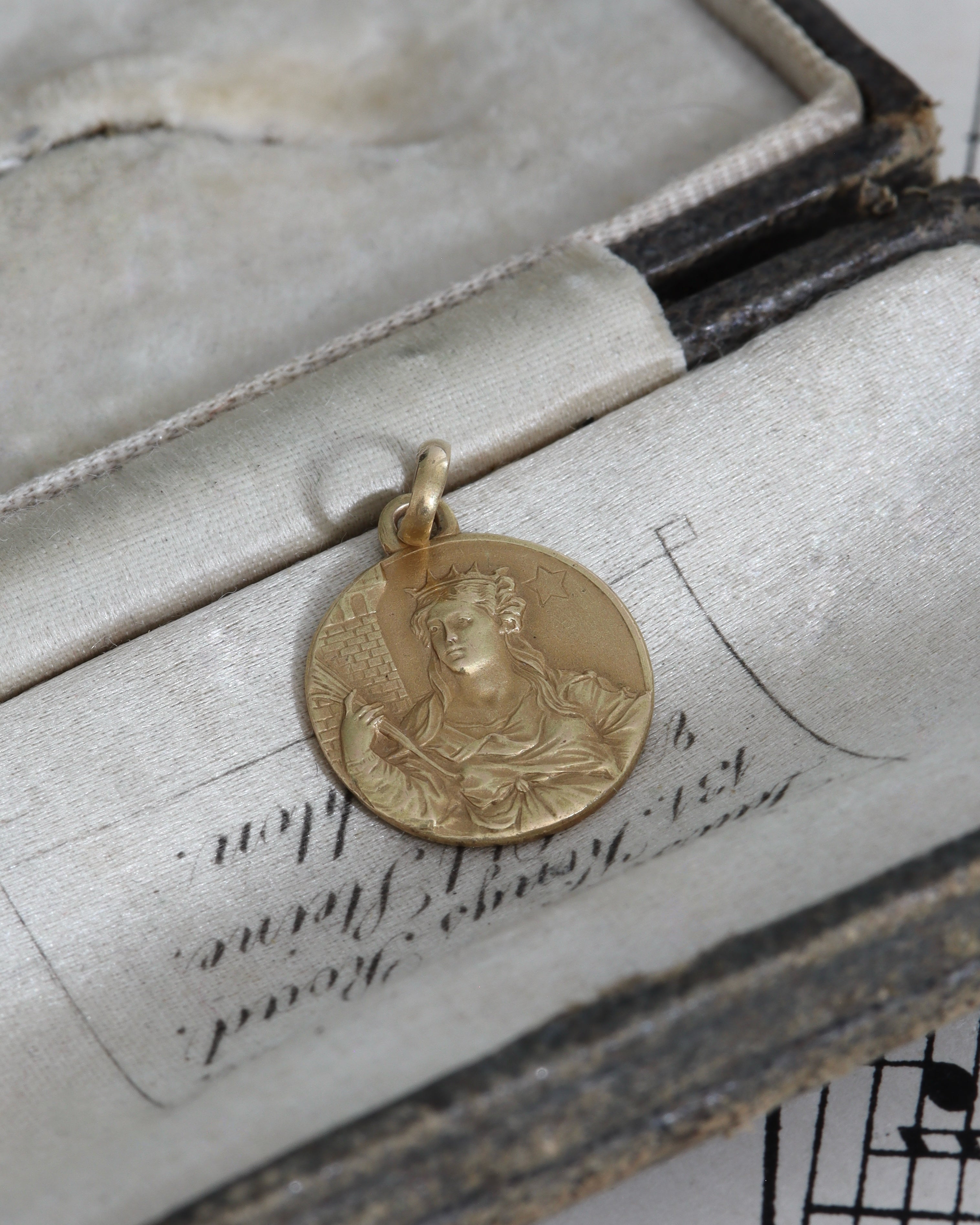 Edwardian 18ct Italian St. Barbara Charm