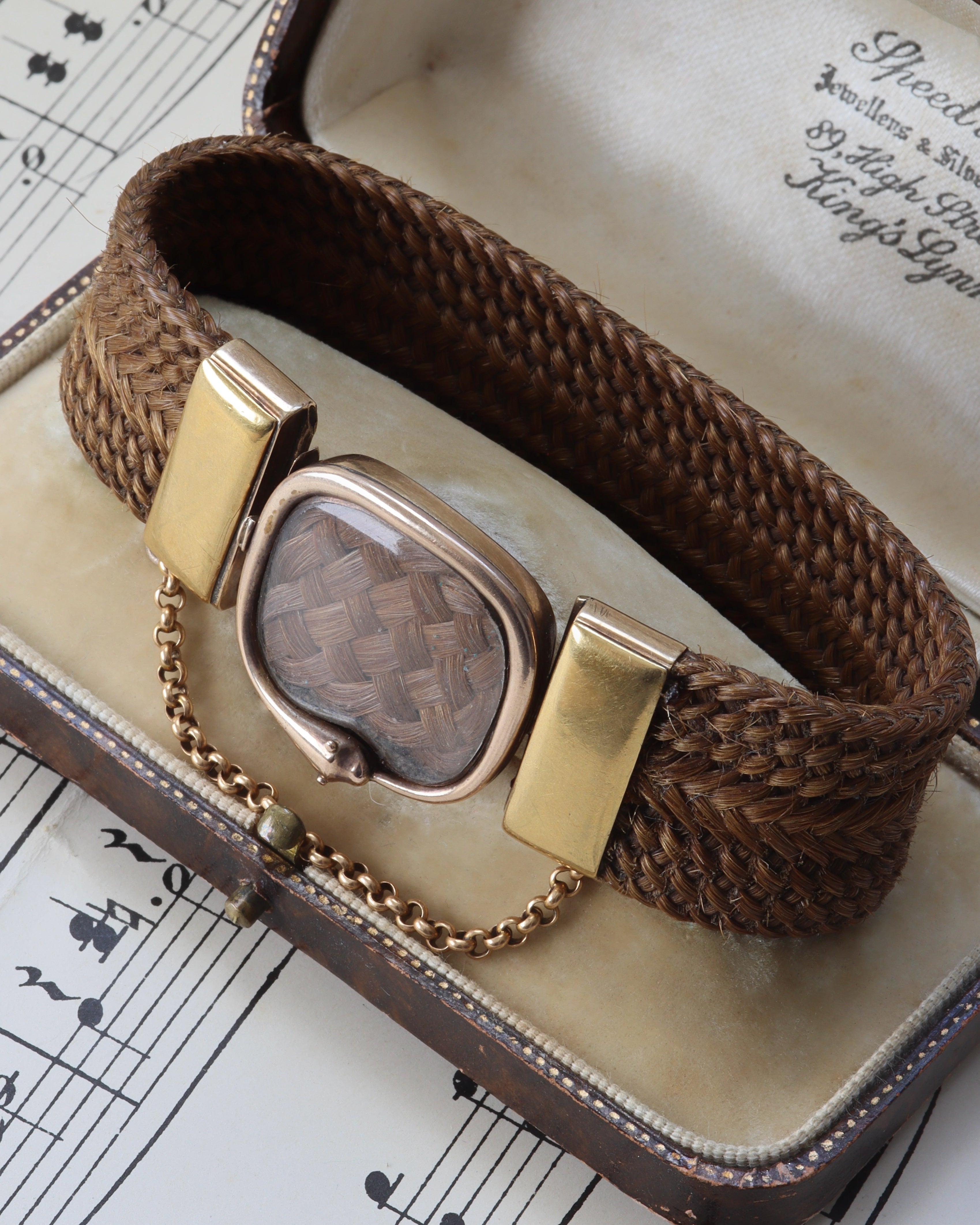 Georgian Hairwork Mourning Bracelet Commemorating Elizabeth Margaret Grey