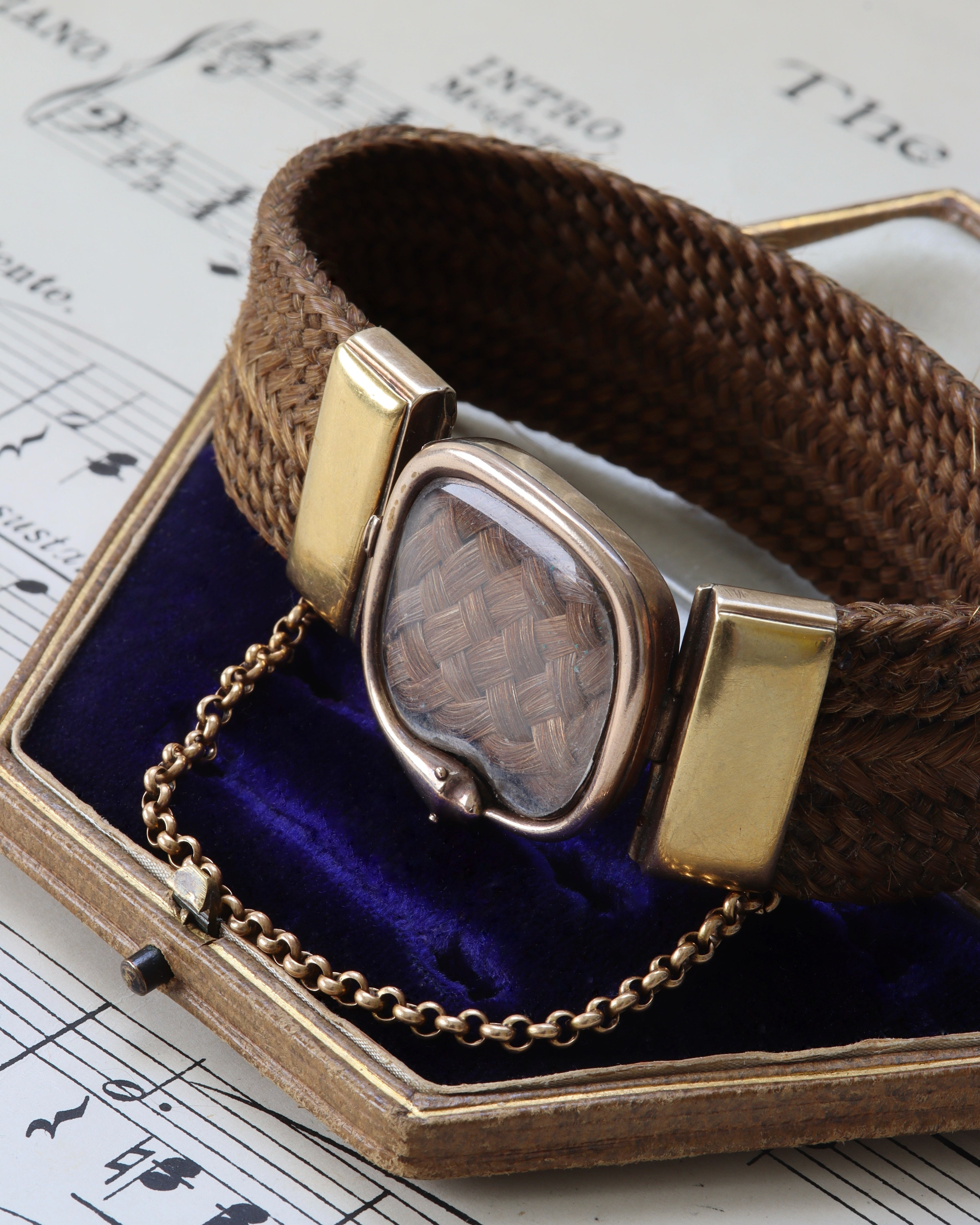 Georgian Hairwork Mourning Bracelet Commemorating Elizabeth Margaret Grey
