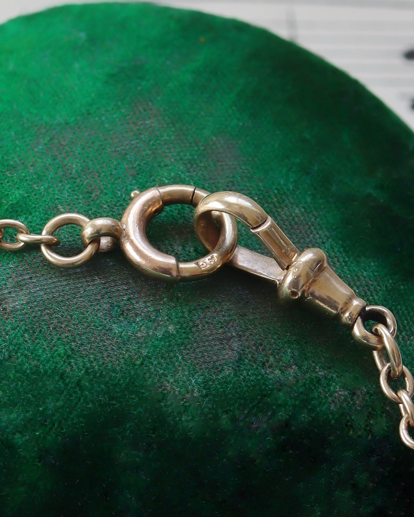 Art Deco Two Tone Fancy Link Chain with Dog Clip & Bolt Clasp