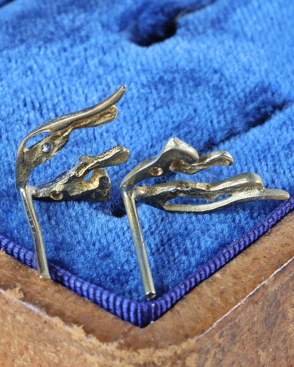 Vintage 14ct Gold Diamond Panther Earrings