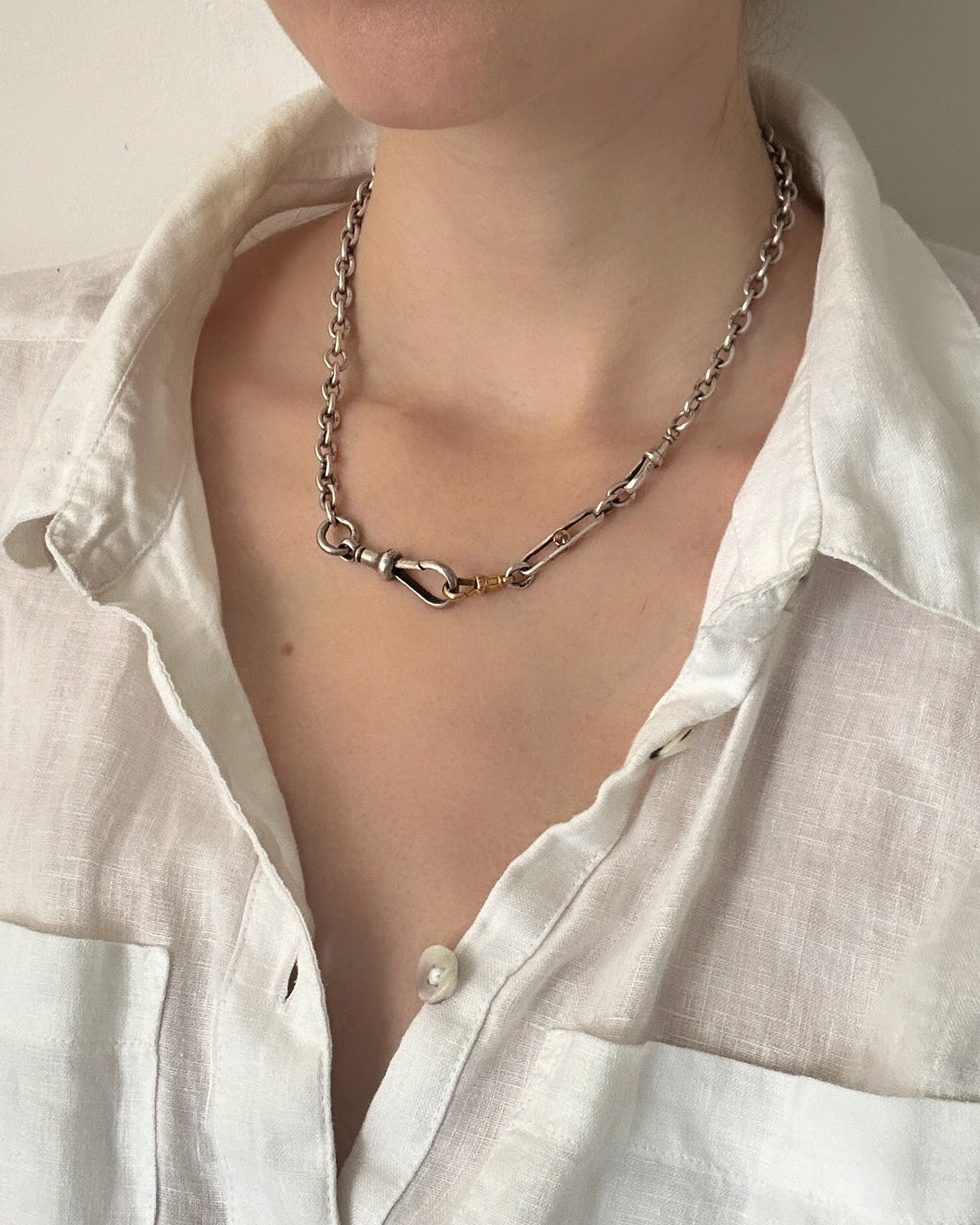 Rare Victorian Sterling Silver Cable Link Chain