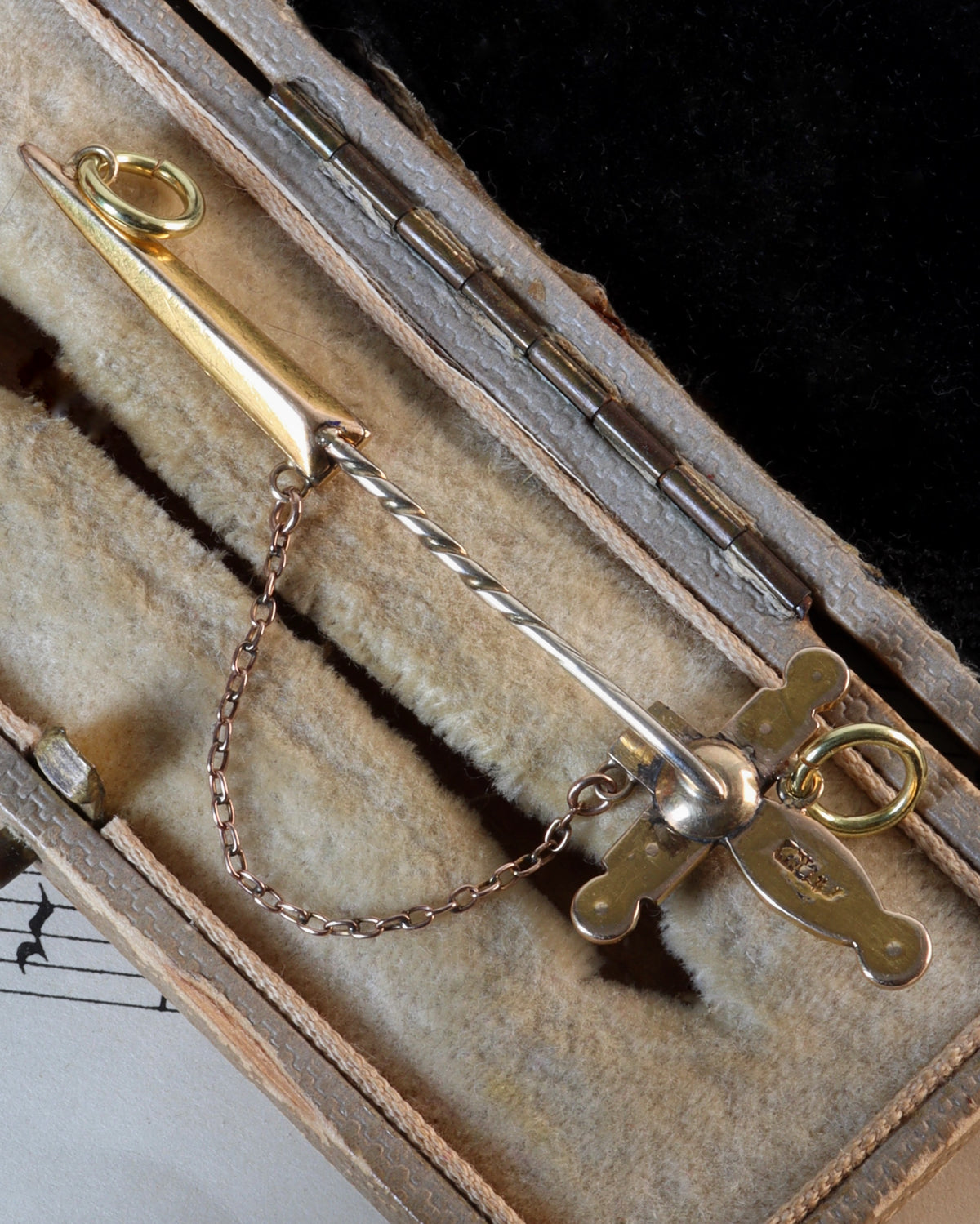 Antique 15ct Gold Opal Sword Chain Extenders