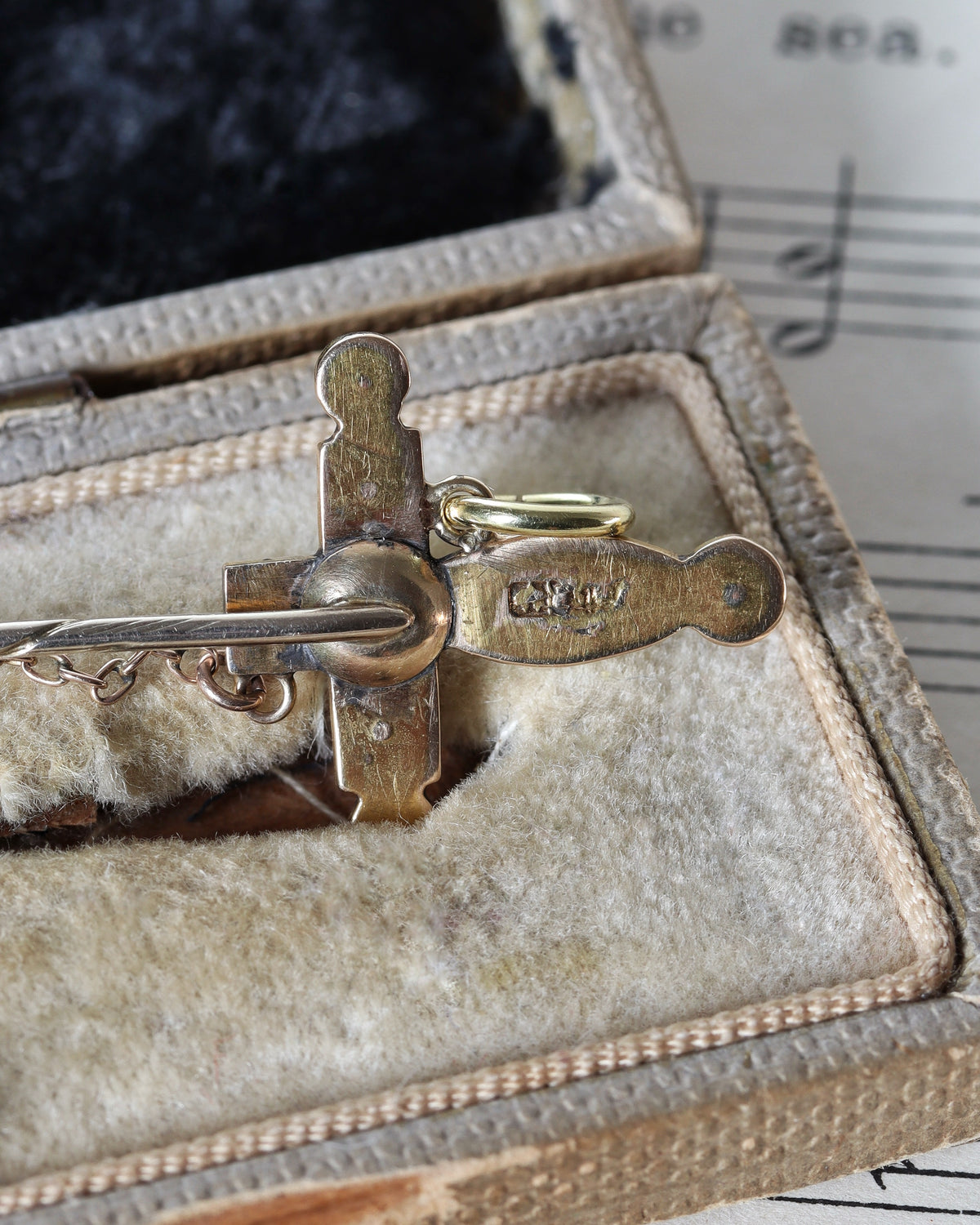 Antique 15ct Gold Opal Sword Chain Extenders
