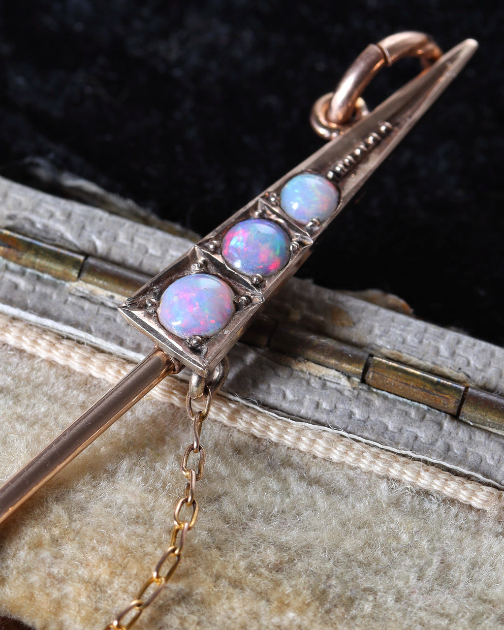 Antique 15ct Gold Opal Sword Chain Extenders