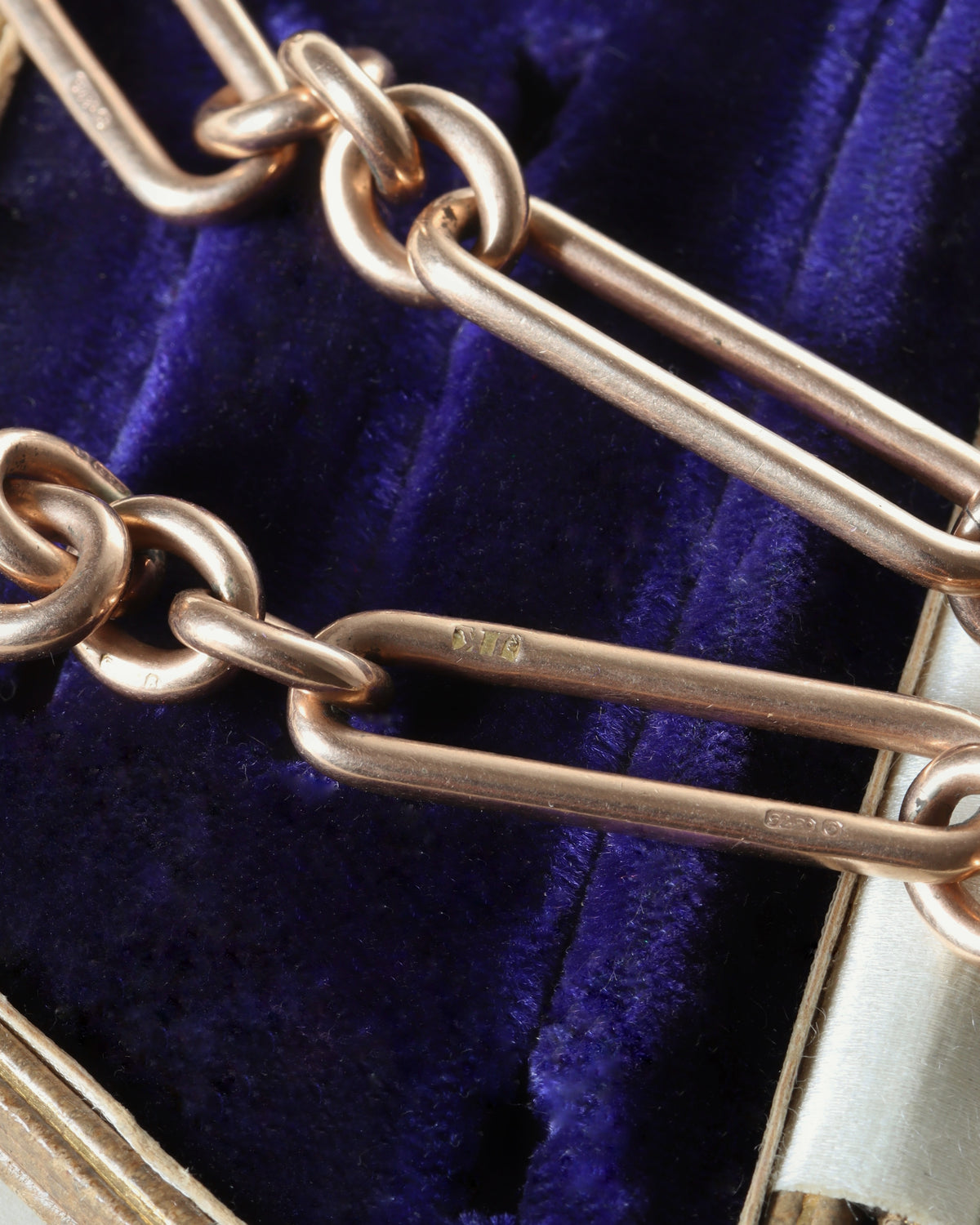 Antique 9ct Rose Gold Trombone Link Chain