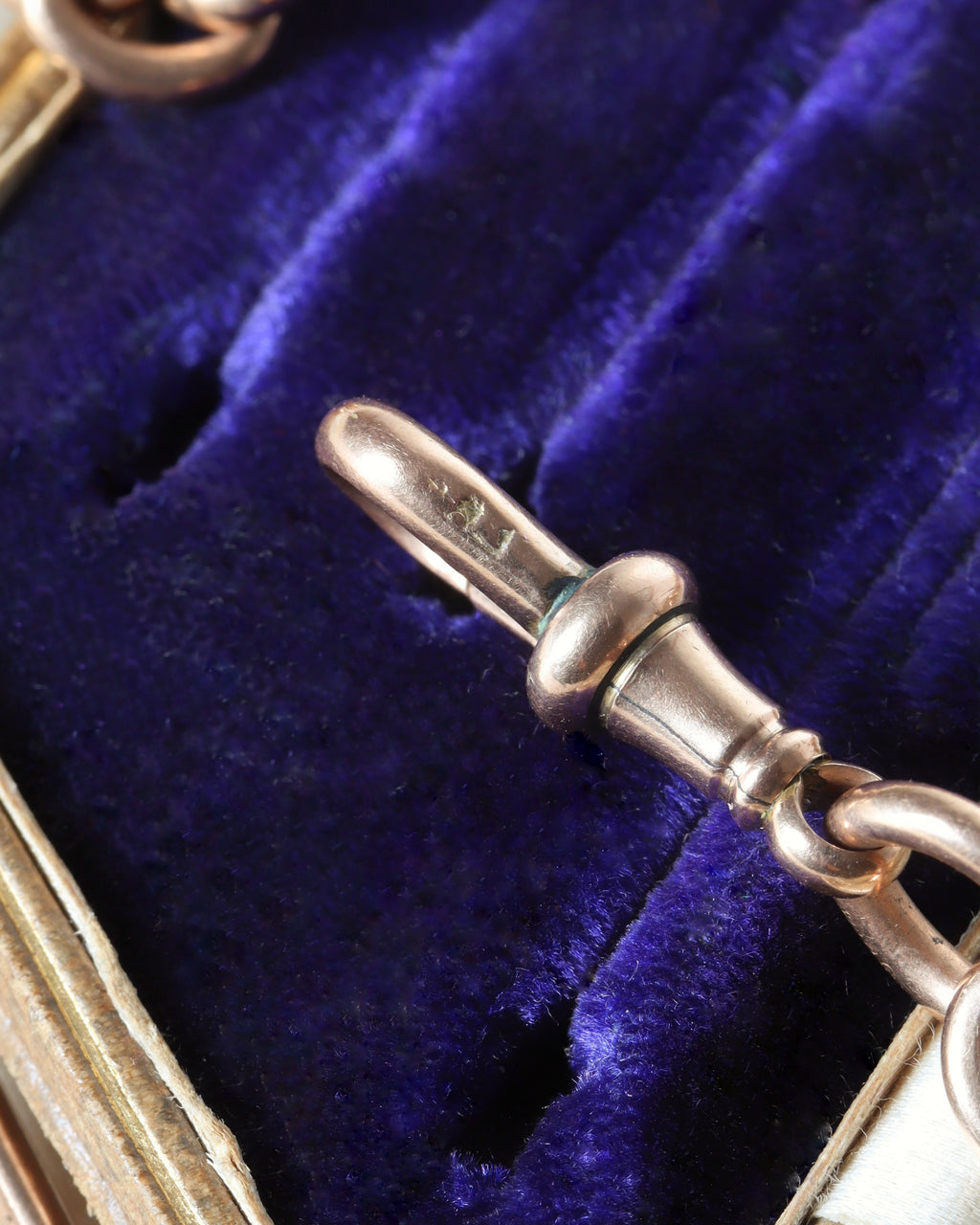 Antique 9ct Rose Gold Trombone Link Chain