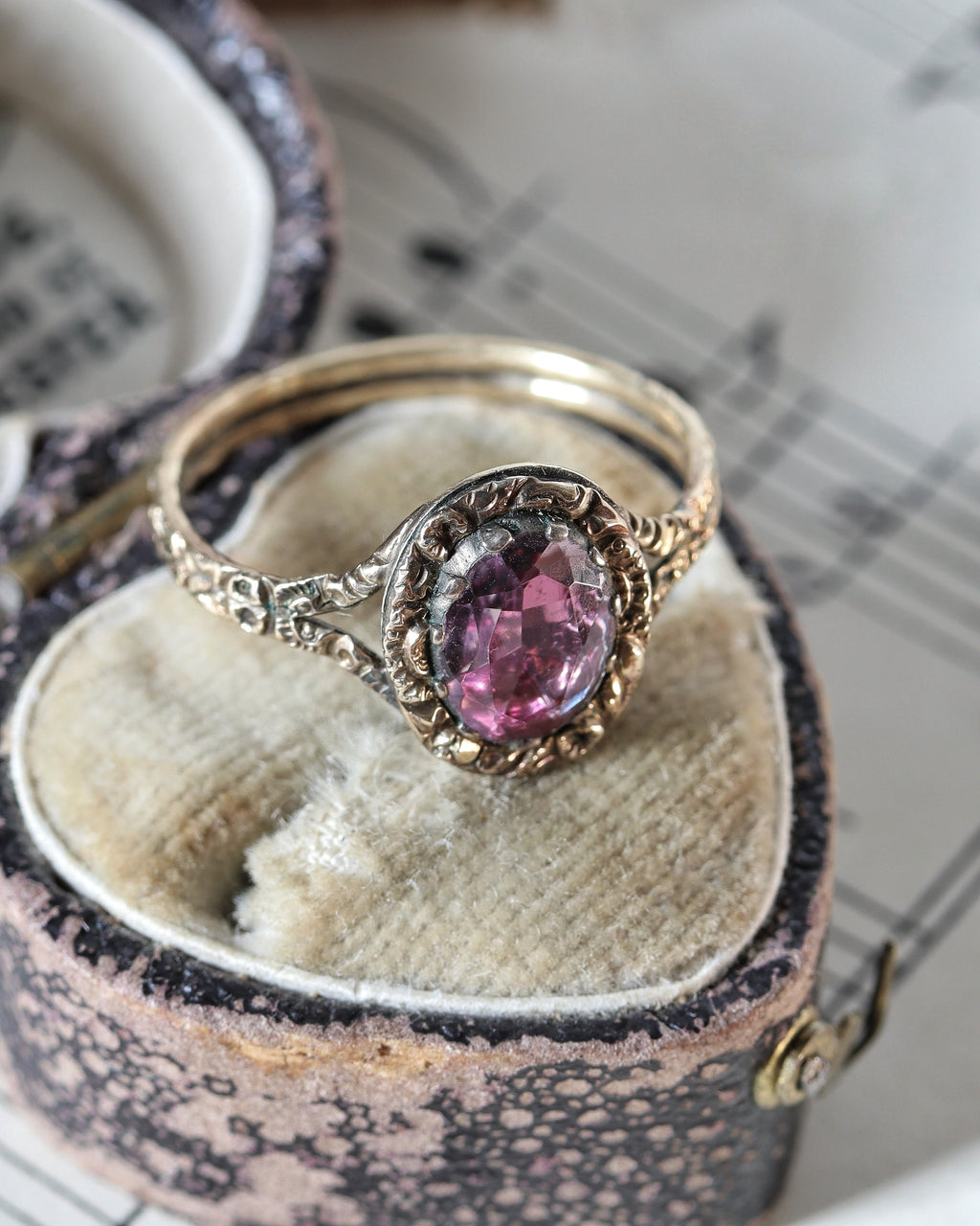 Georgian Pink Foiled Quartz Ring