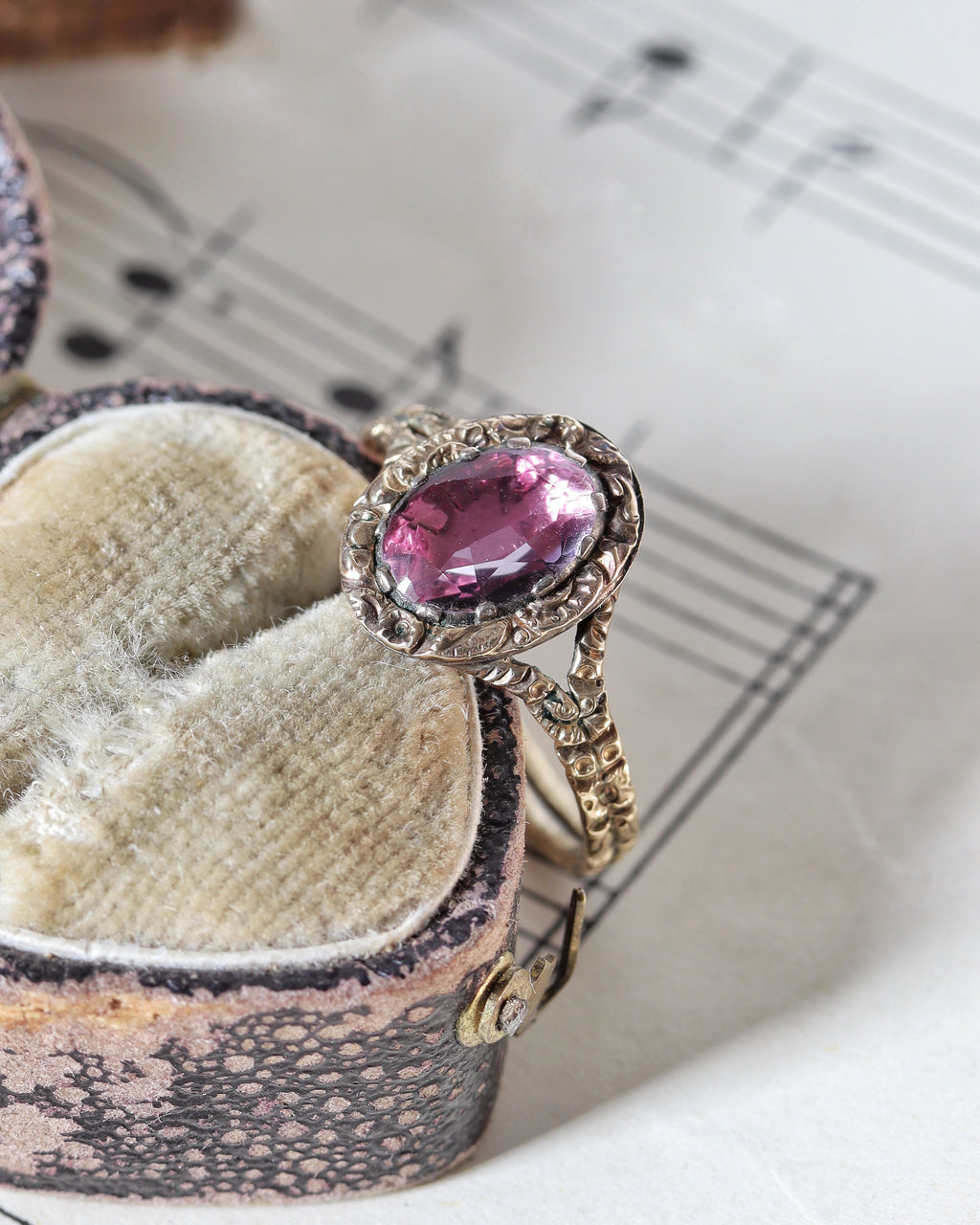 Georgian Pink Foiled Quartz Ring