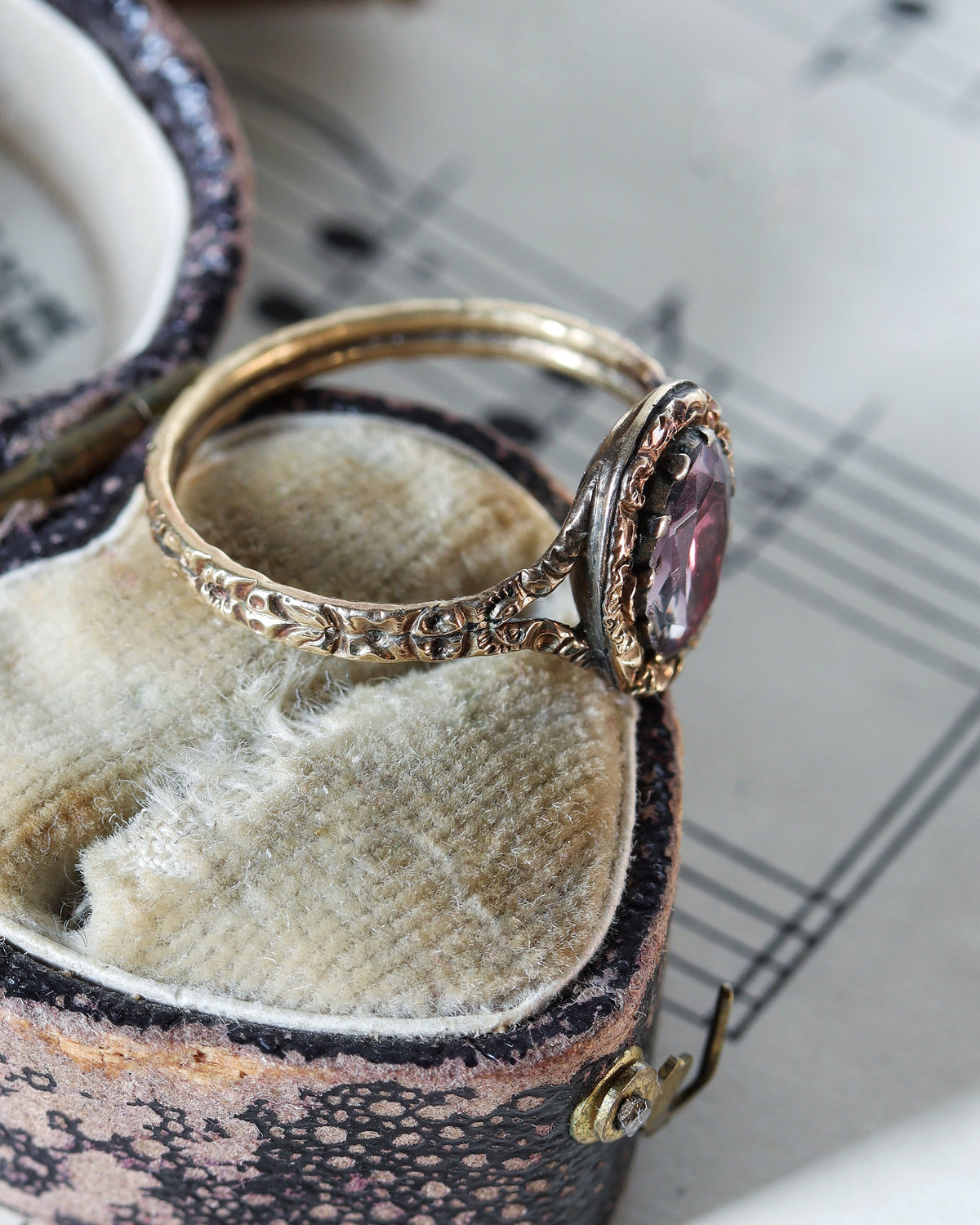 Georgian Pink Foiled Quartz Ring