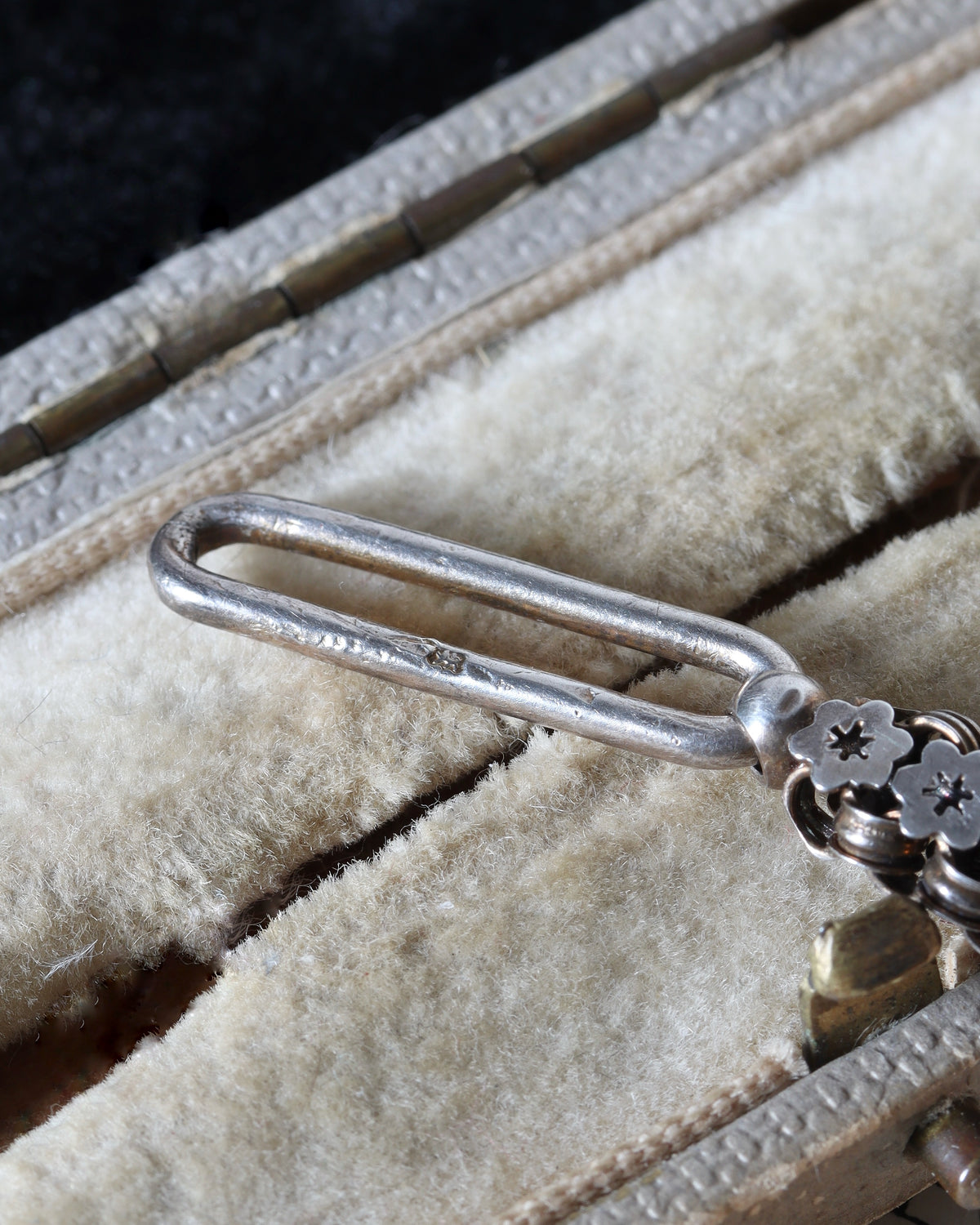 Victorian Silver Star Link Chain Extender with 9ct Rose Gold Dog Clip