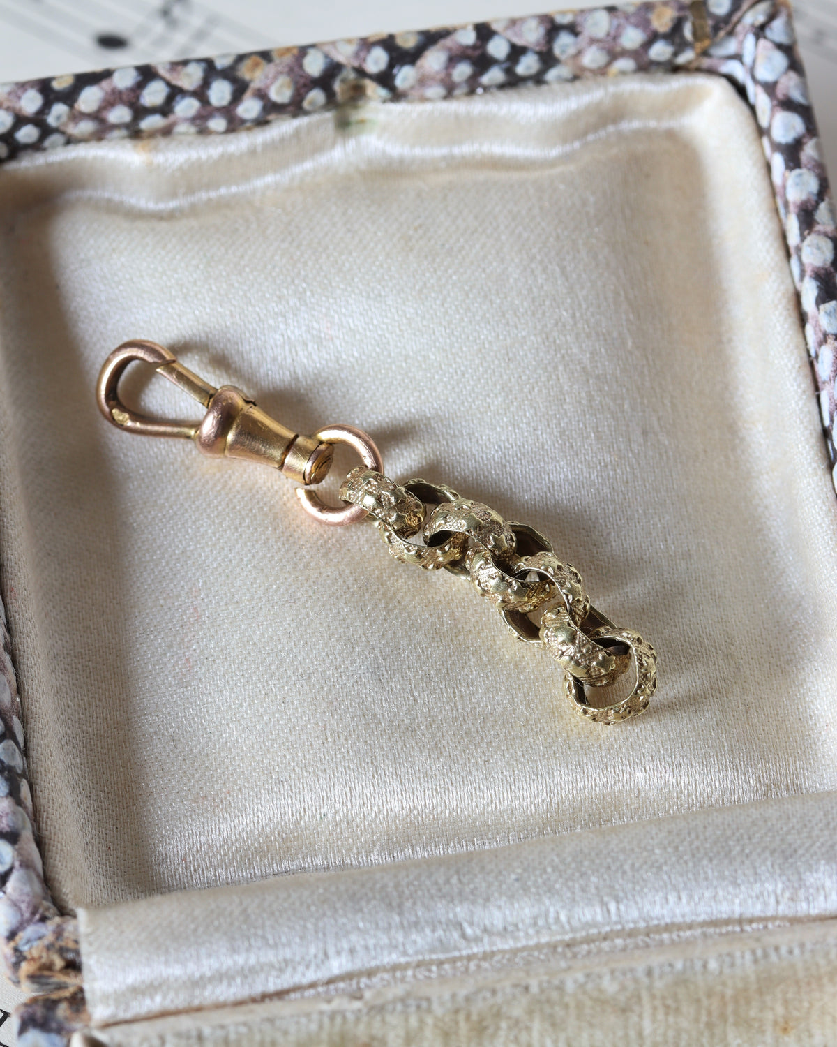 Georgian Pinchbeck Starry Chain Extender with French 18ct Gold Dog Clip