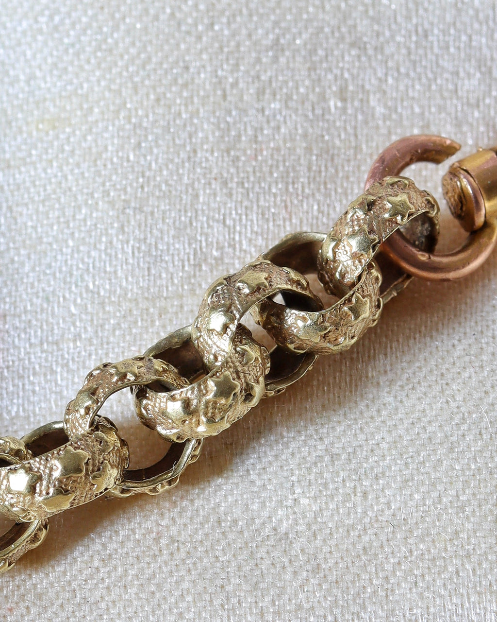 Georgian Pinchbeck Starry Chain Extender with French 18ct Gold Dog Clip