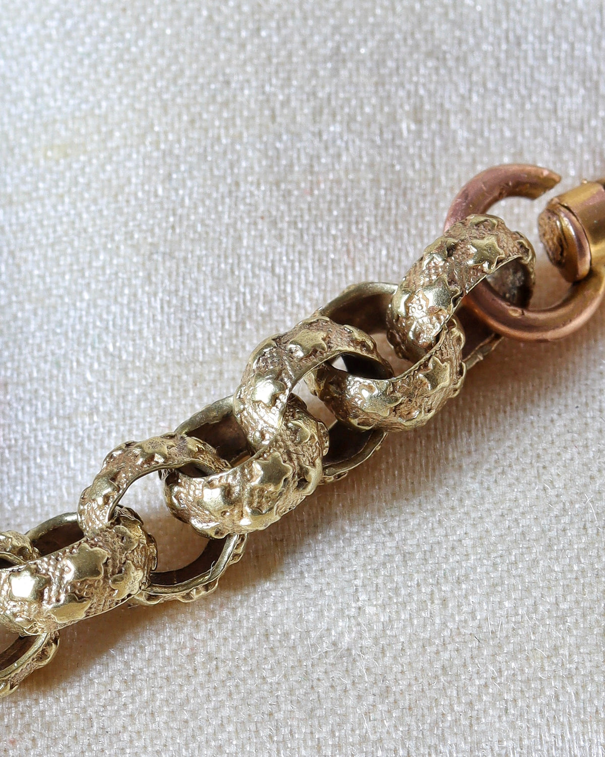 Georgian Pinchbeck Starry Chain Extender with French 18ct Gold Dog Clip
