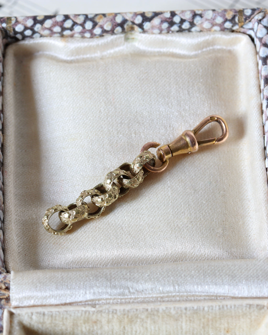 Georgian Pinchbeck Starry Chain Extender with French 18ct Gold Dog Clip