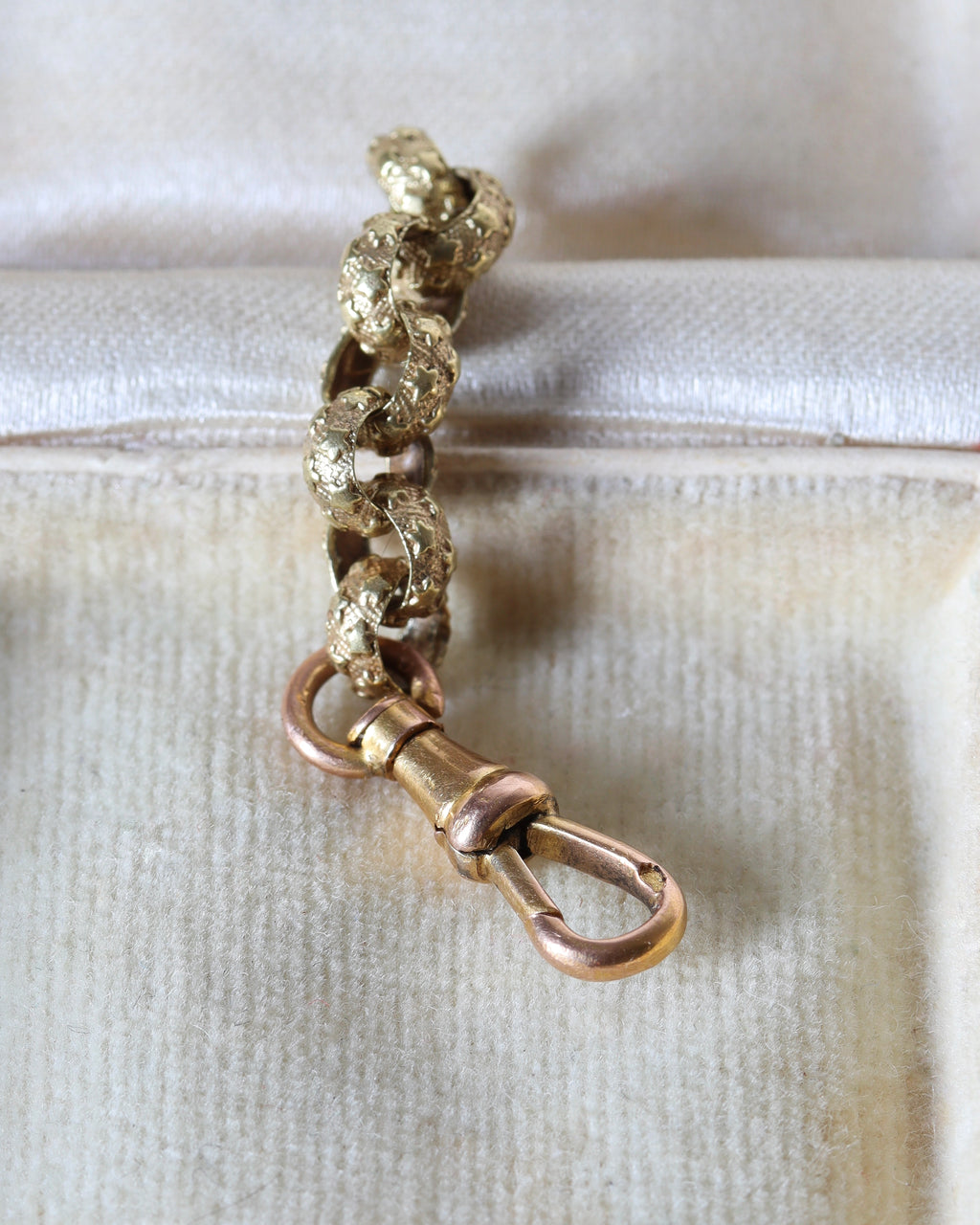 Georgian Pinchbeck Starry Chain Extender with French 18ct Gold Dog Clip