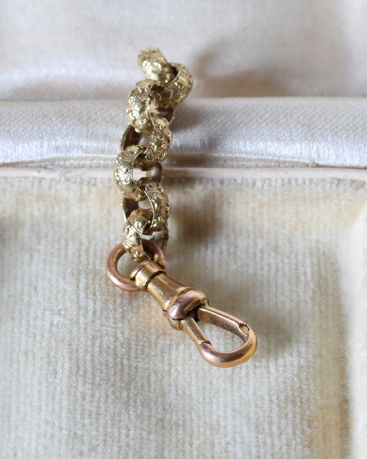 Georgian Pinchbeck Starry Chain Extender with French 18ct Gold Dog Clip