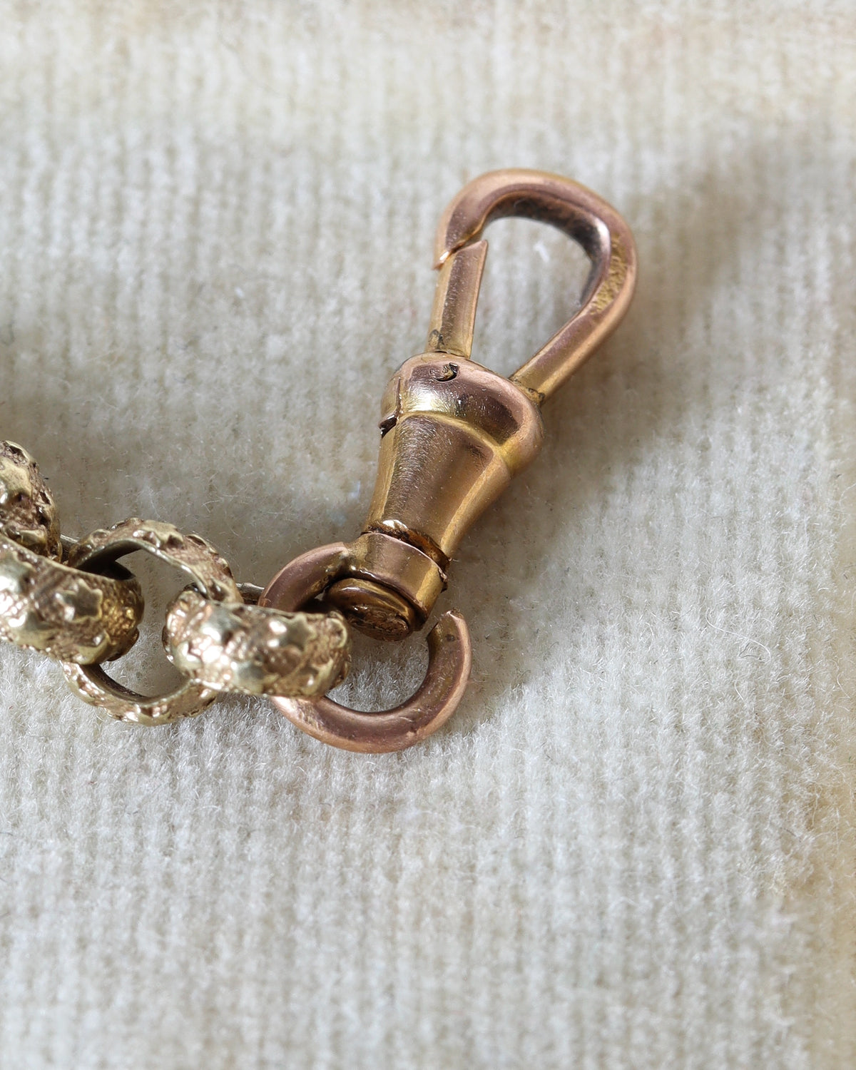 Georgian Pinchbeck Starry Chain Extender with French 18ct Gold Dog Clip