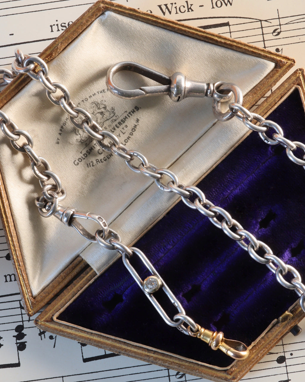 Rare Victorian Sterling Silver Cable Link Chain