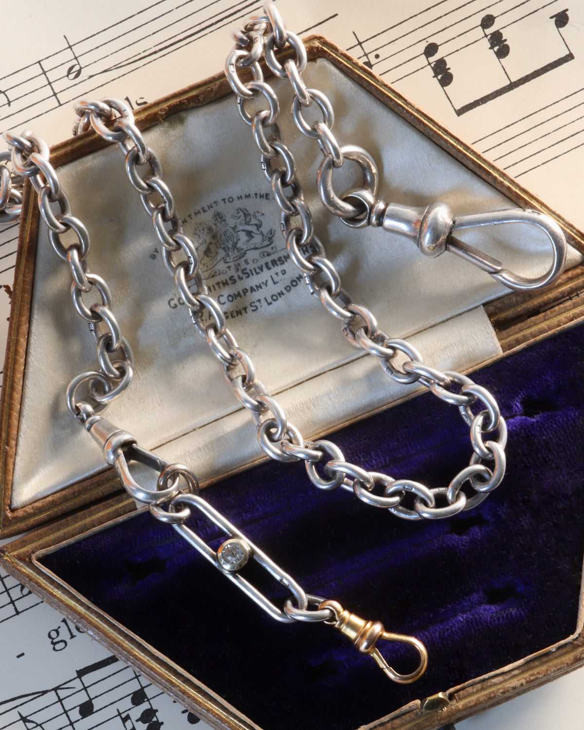 Rare Victorian Sterling Silver Cable Link Chain