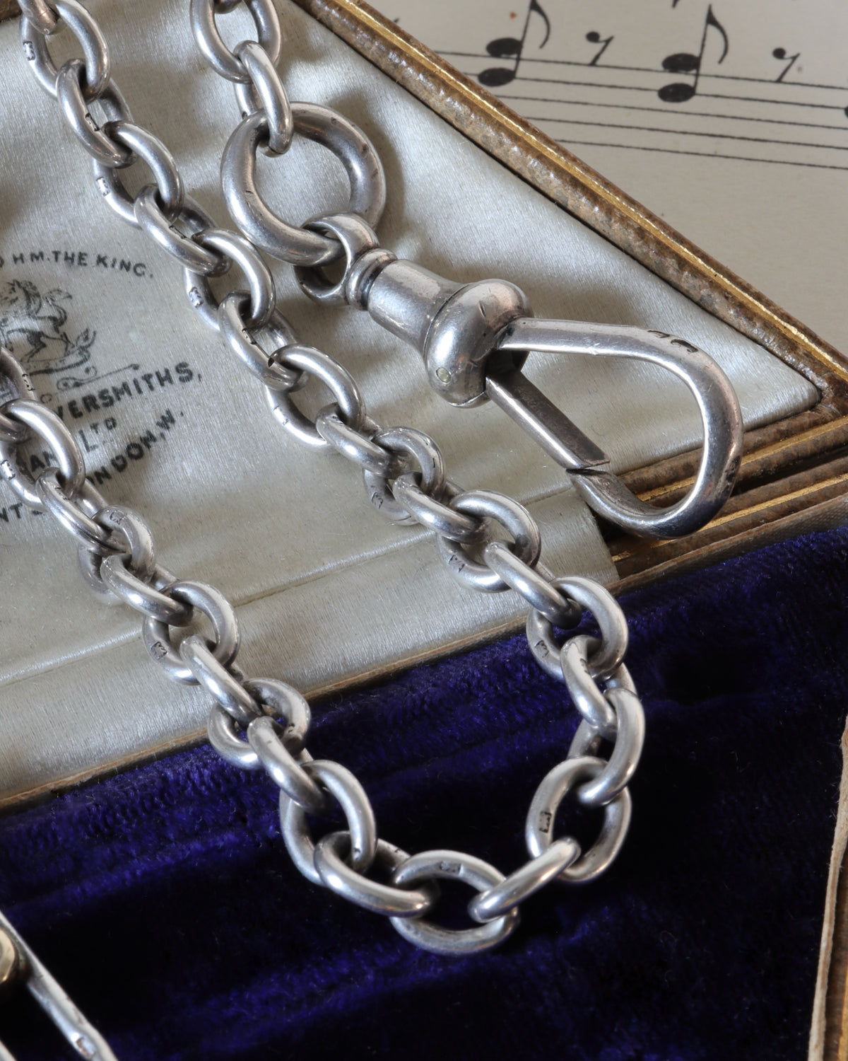 Rare Victorian Sterling Silver Cable Link Chain