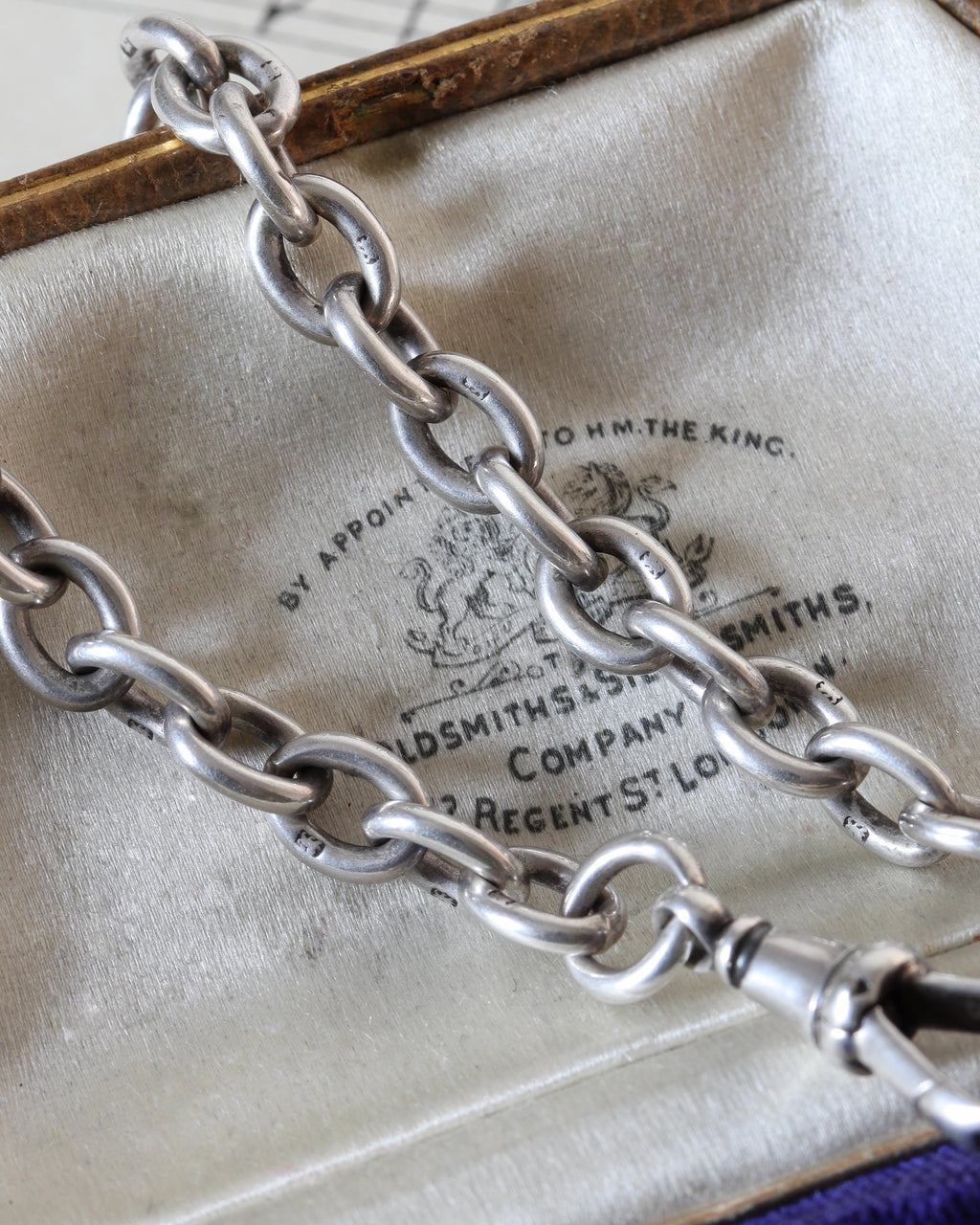 Rare Victorian Sterling Silver Cable Link Chain