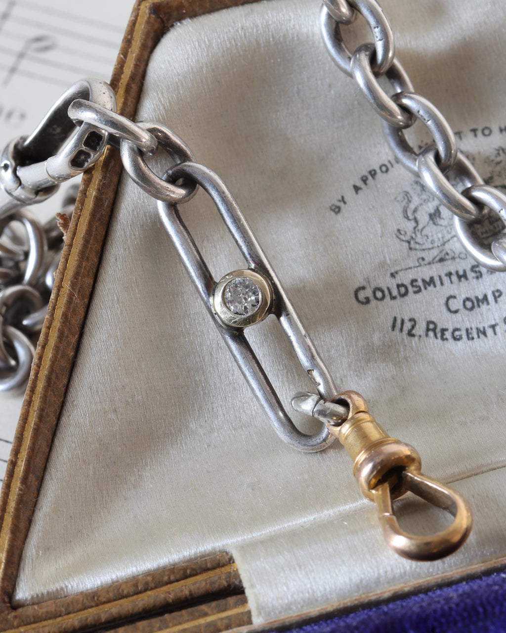 Rare Victorian Sterling Silver Cable Link Chain